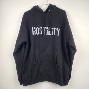 90s Hostility Hoodie Sweatshirt Black Size Large Men NWT Y2K